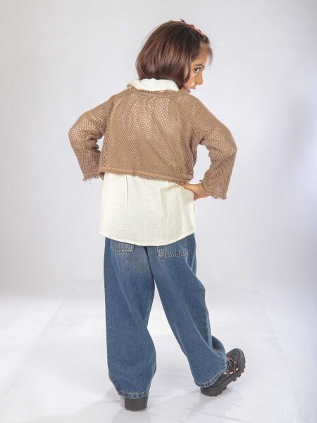 Kız Çocuk Alt Üst Takım 5-14 Yaş 36165 Kahverengi - 3