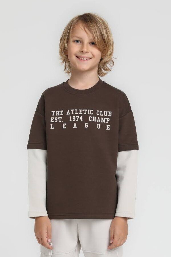 Erkek Çocuk Sweatşirt 4-8 Yaş 1845 Kahve - 1