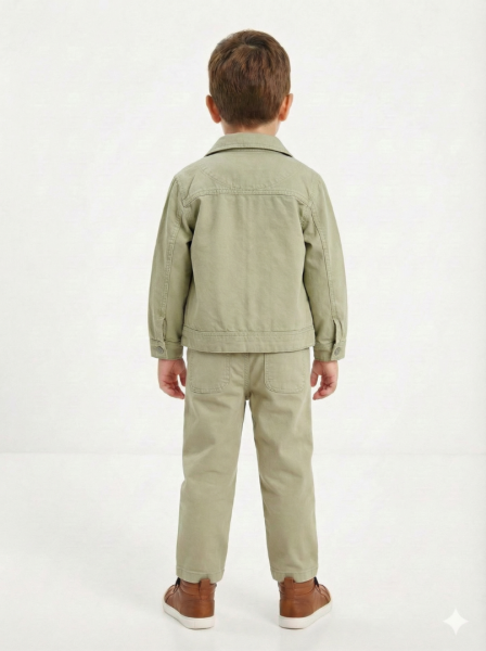 Erkek Çocuk 2'li Alt Üst Takım (Ceket + Pantolon) 1-4 Yaş 26122 Haki - 3