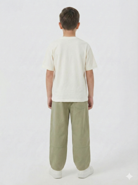 Erkek Çocuk 3'lü Alt Üst Kombin Takmı 4-13 Yaş SET0467 Fıstık Yeşil - 5