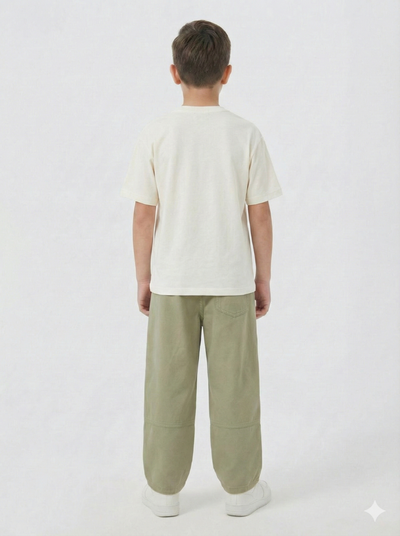 Erkek Çocuk 3'lü Alt Üst Kombin Takmı 4-13 Yaş SET0467 Fıstık Yeşil - 5