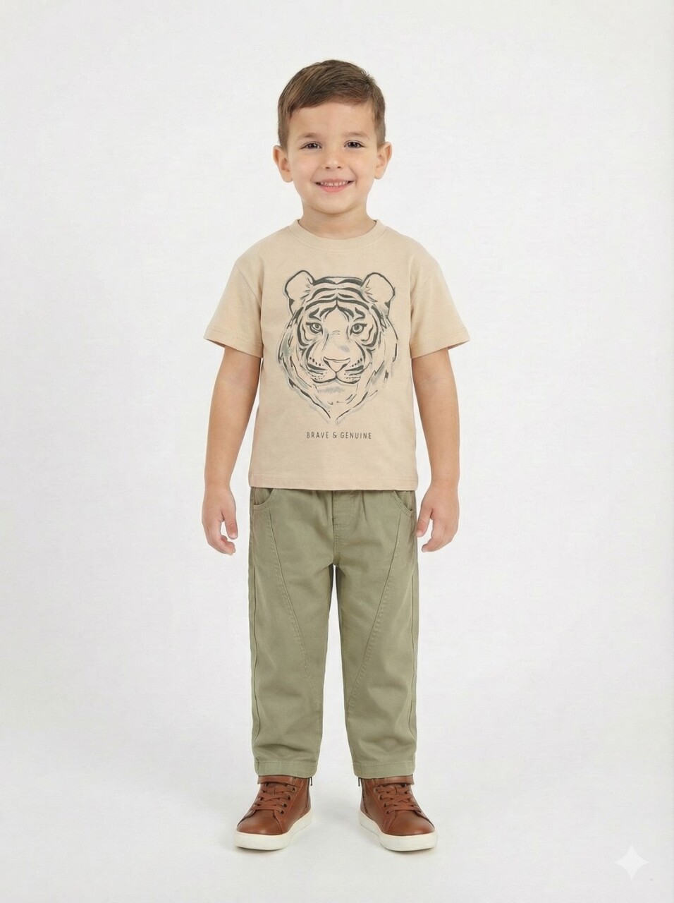 Erkek Çocuk 2'li Alt Üst Takım (Ceket + Pantolon) 1-4 Yaş 26122 Haki - 5