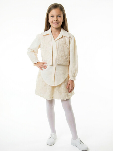 Kız Çocuk Alt Üst Takım 5-9 Yaş 36136 Bej - ESCABEL