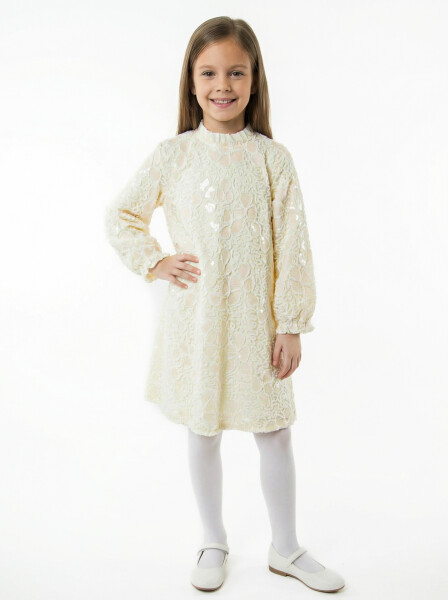 Kız Çocuk Elbise 5-12 Yaş 36235 Ekru - ESCABEL
