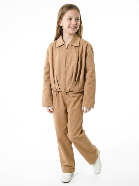 Kız Çocuk Ceket 10-14 Yaş 5017 Camel - 1