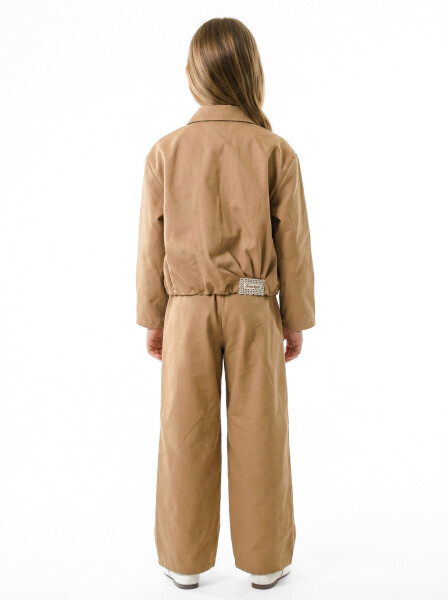 Kız Çocuk Ceket 10-14 Yaş 5017 Camel - 3