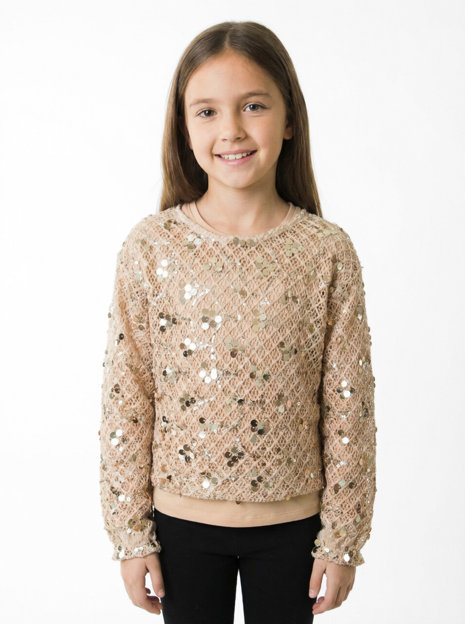 Kız Çocuk Bluz 5-14 Yaş 36173 Bej - 1