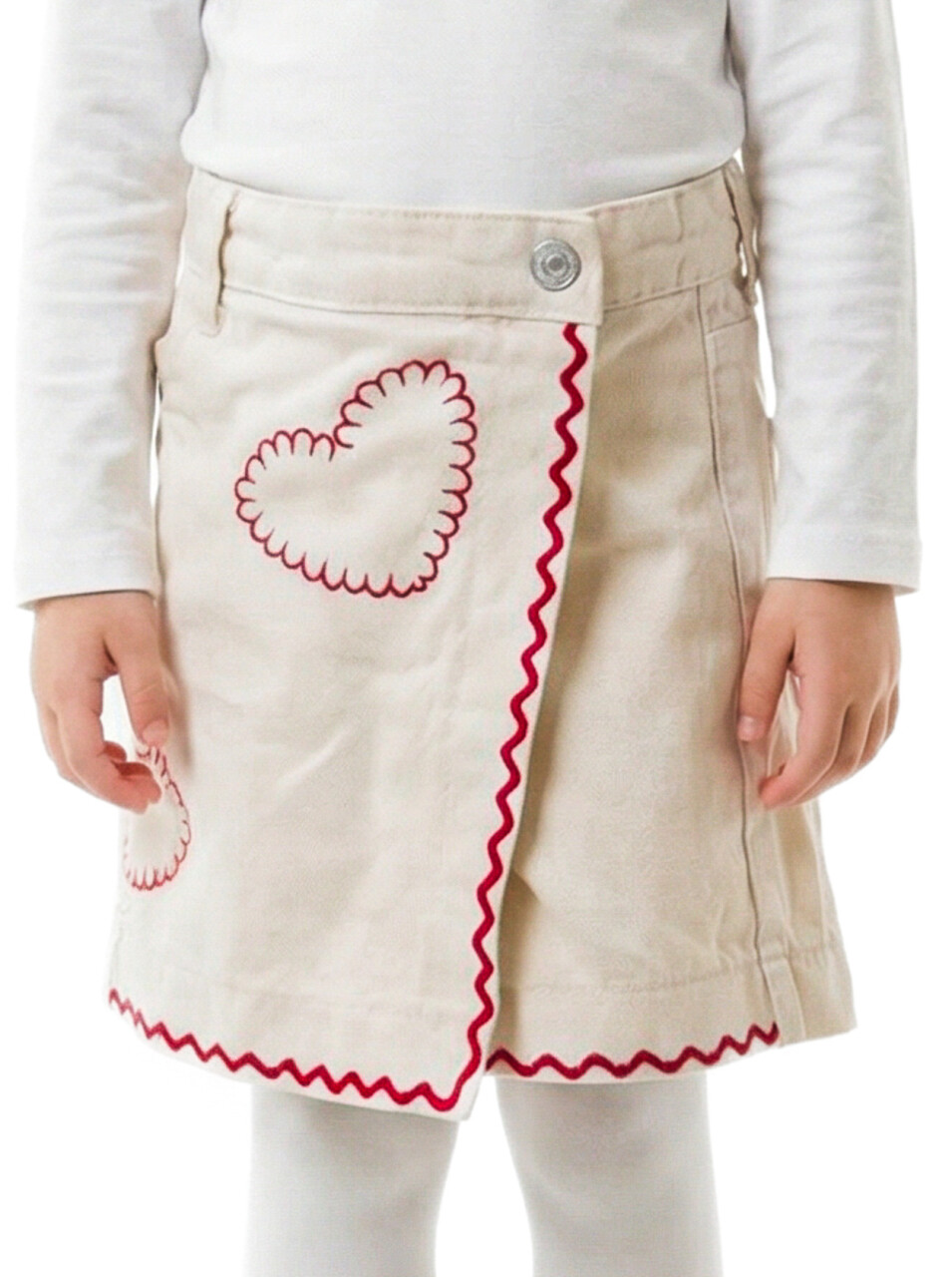 Kız Çocuk Şort Etek 4-8 Yaş 26145 Krem - 1