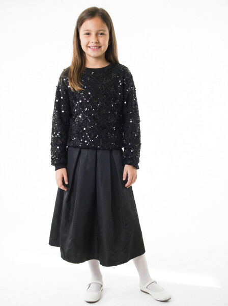 Kız Çocuk Alt Üst Takım 10-14 Yaş 36182 Siyah - 4