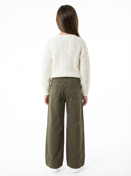 Kız Çocuk Pantolon 9-13 Yaş 26129 Haki - 2