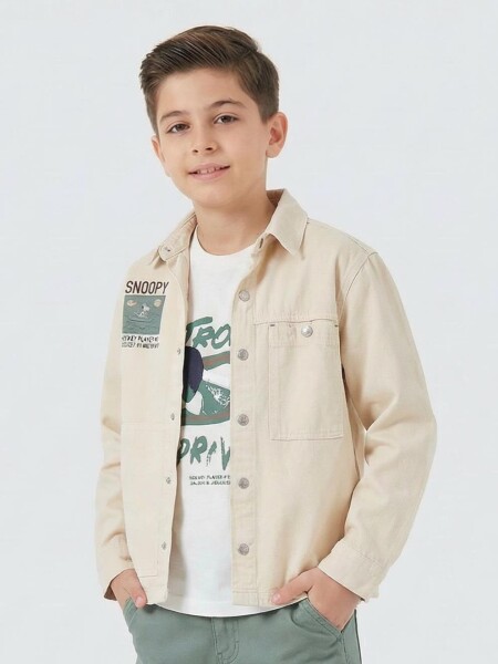 Erkek Çocuk Gömlek 4-13 Yaş 2601 Krem - ESCABEL