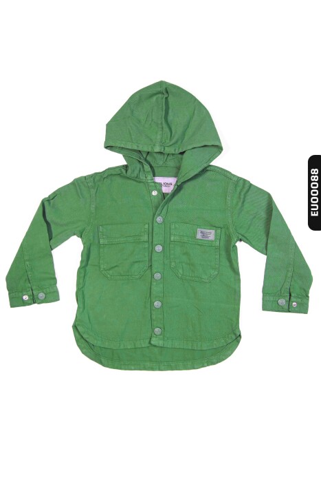 24200 جاكيت ولادي مع قبعة بأزرار مشابك مع جيبين علويين للأعمار 5-14 سنة - 2