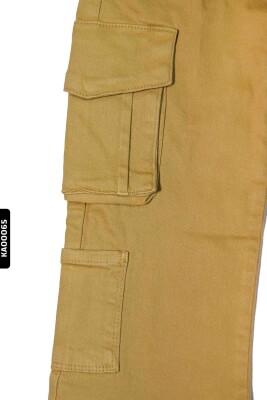 Kargo Cepli Kemerli Düz Paçalı Kız Çocuk Pantolon 5-14 Yaş 2413 Fıstık Yeşil - 5