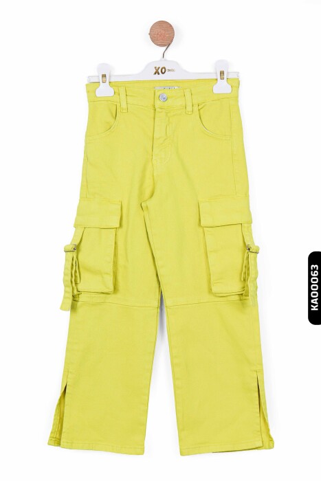 2428 بنطال بناتي بجيب واسع وساق واسعة 5-14 سنة - 2