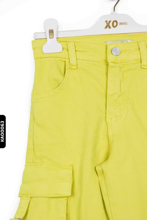 2428 بنطال بناتي بجيب واسع وساق واسعة 5-14 سنة - 4