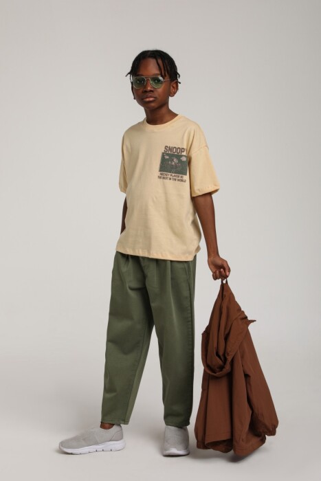 Erkek Çocuk Tişört 4-8 Yaş 1803 Camel - 2