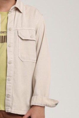 Erkek Çocuk Gömlek 9-13 Yaş 2550 Taş Rengi - 4