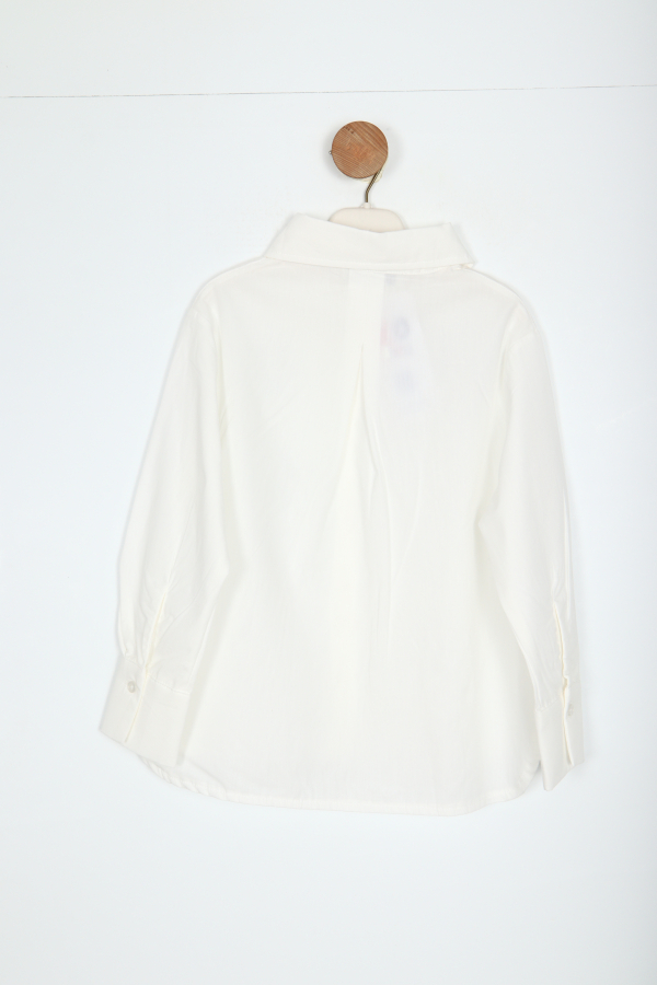 Kız Çocuk Gömlek 5-9 Yaş 36023 Beyaz - 3