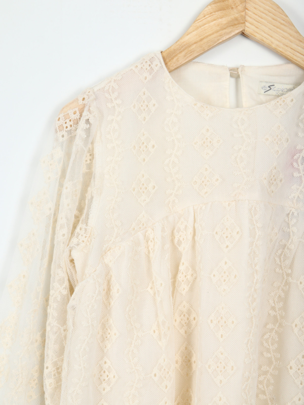 Kız Çocuk Bluz 5-9 Yaş 35903 Ekru - 2