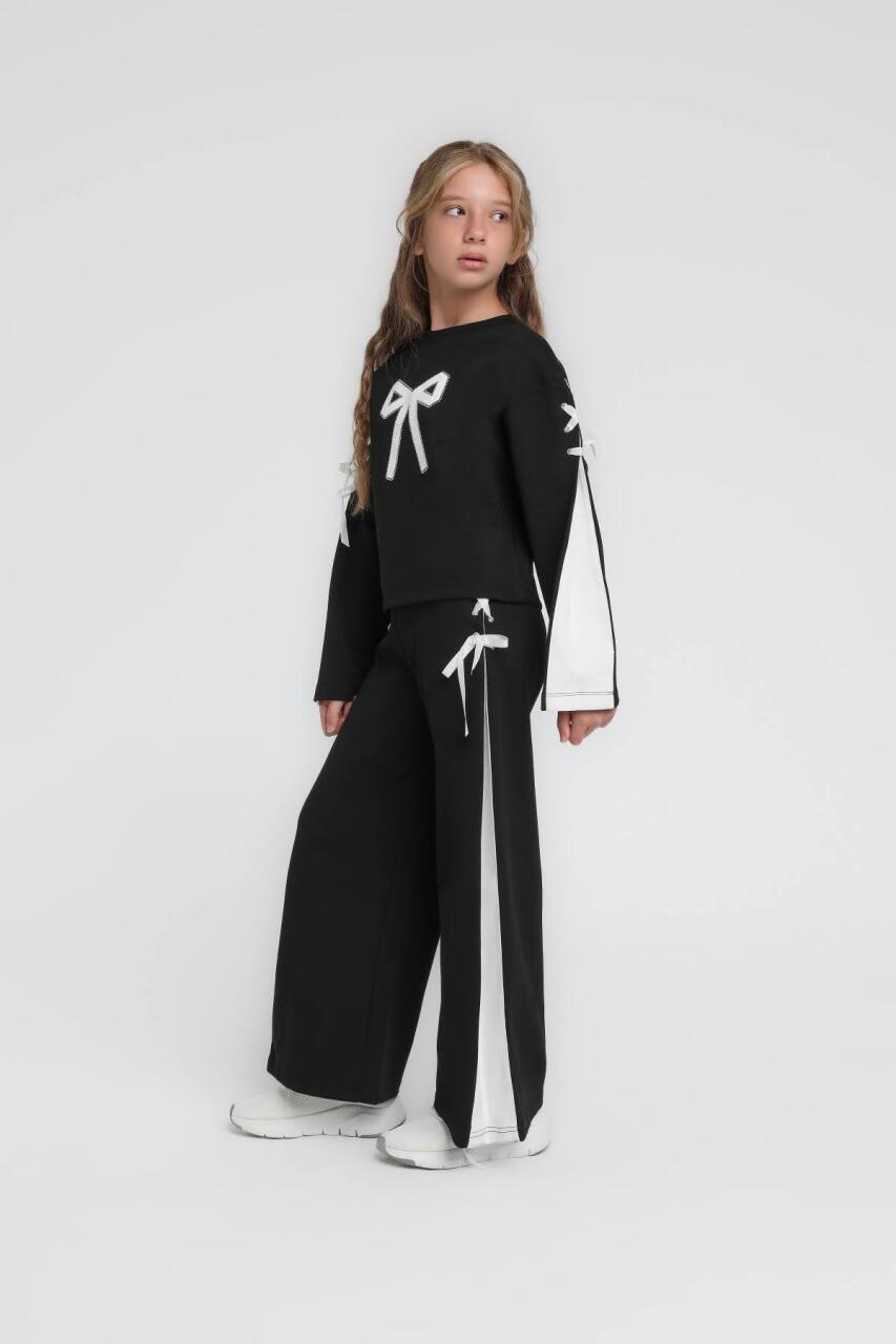 Kız Çocuk Eşofman Takım 5-9 Yaş 36082 Siyah - 1