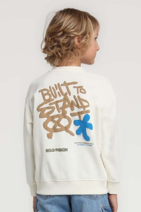 Erkek Çocuk Sweatşirt 4-8 Yaş 1861 Ekru - 2