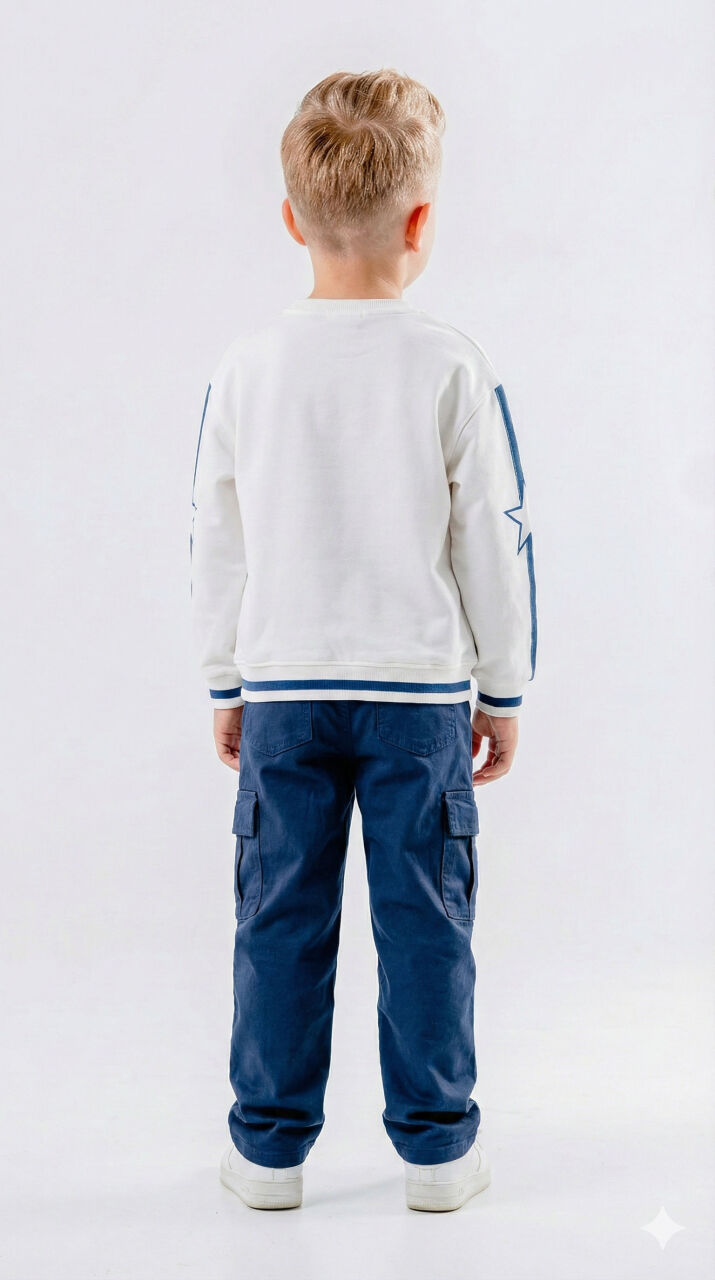 Erkek Çocuk 2'li Kombin Takmı 4-13 Yaş SET0402 Petrol - 2