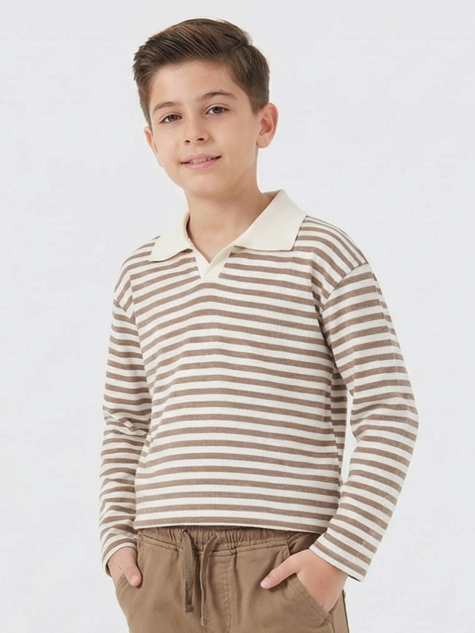 Erkek Çocuk Sweatshirt 4-13 Yaş 1903 Kahverengi - 1