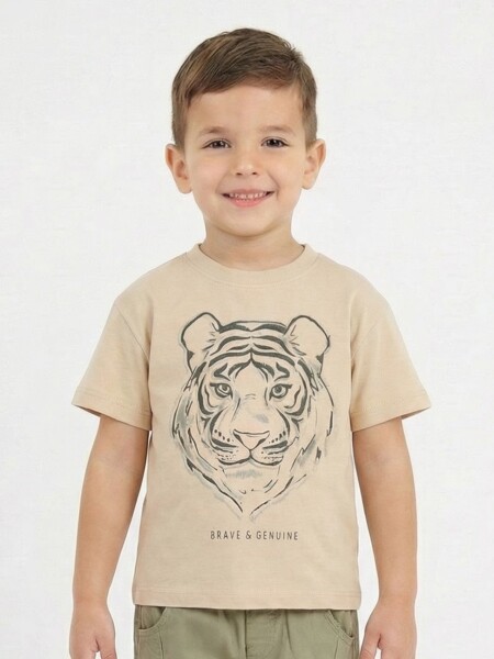 Erkek Çocuk Tişort 1-4 Yaş 1933 Bej - ESCABEL