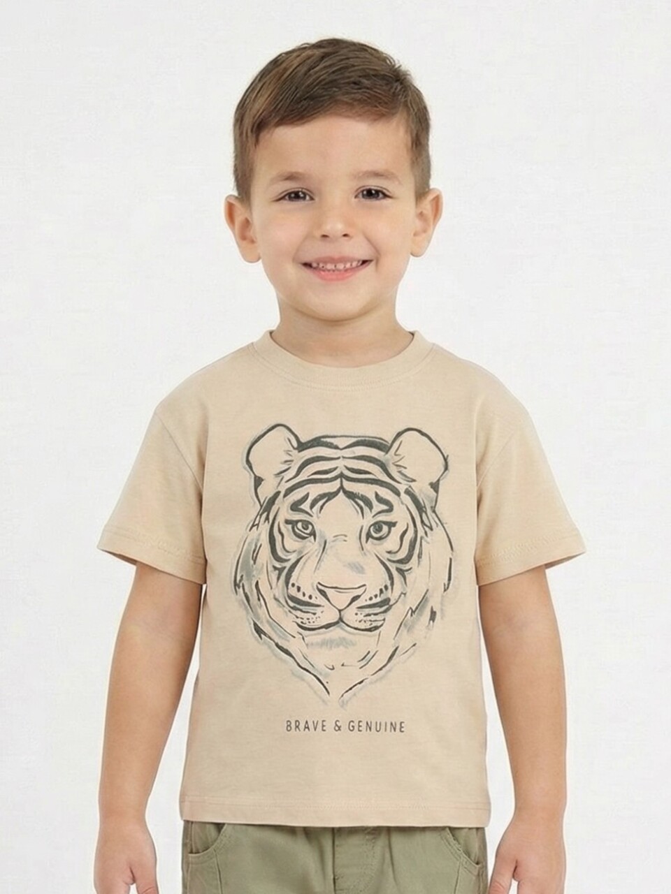Erkek Çocuk Tişort 1-4 Yaş 1933 Bej - 1
