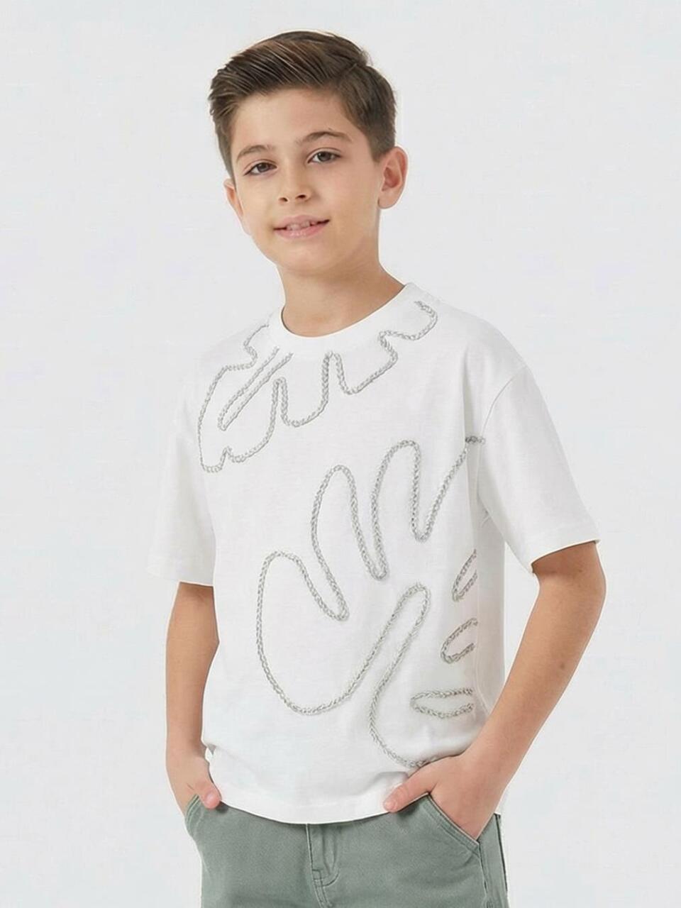 Erkek Çocuk Tişort 4-13 Yaş 1960 Beyaz - 1