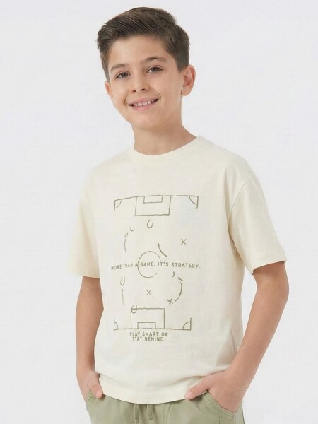 Erkek Çocuk Tişort 4-13 Yaş 1954 Bej - ESCABEL