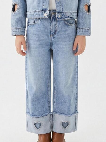 Kız Çocuk Jean Pantolon 4-13 Yaş 2692 Mavi - ESCABEL