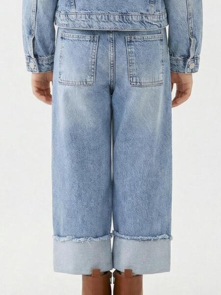 Kız Çocuk Jean Pantolon 4-13 Yaş 2692 Mavi - 2