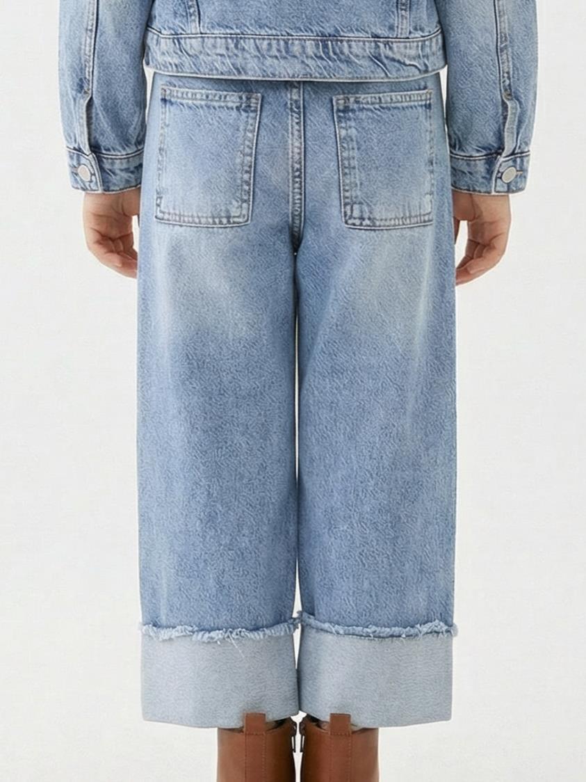 Kız Çocuk Jean Pantolon 4-13 Yaş 2692 Mavi - 2