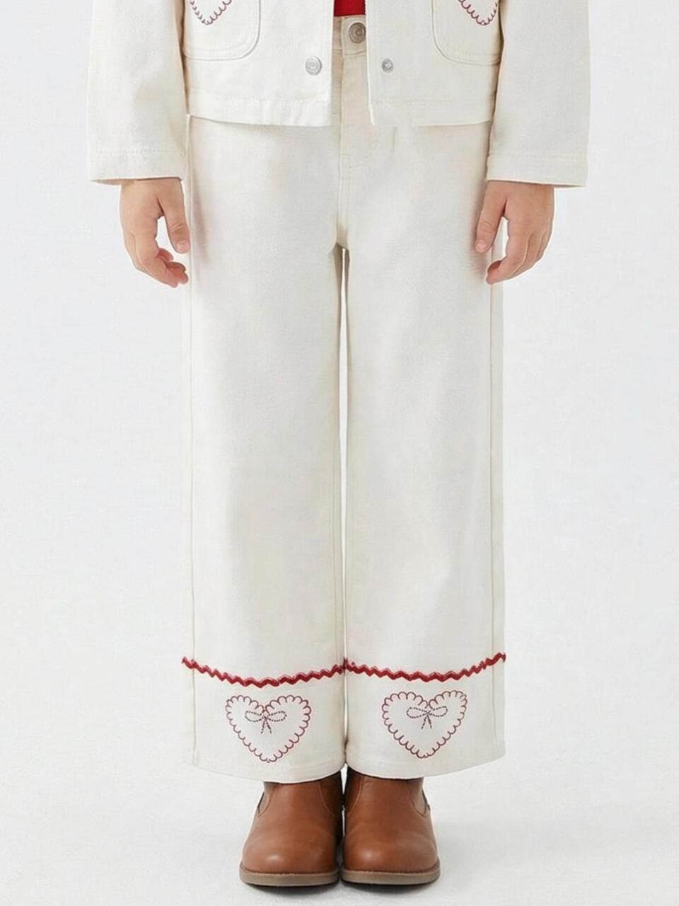 Kız Çocuk Pantolon 4-13 Yaş 26144 Krem - 1