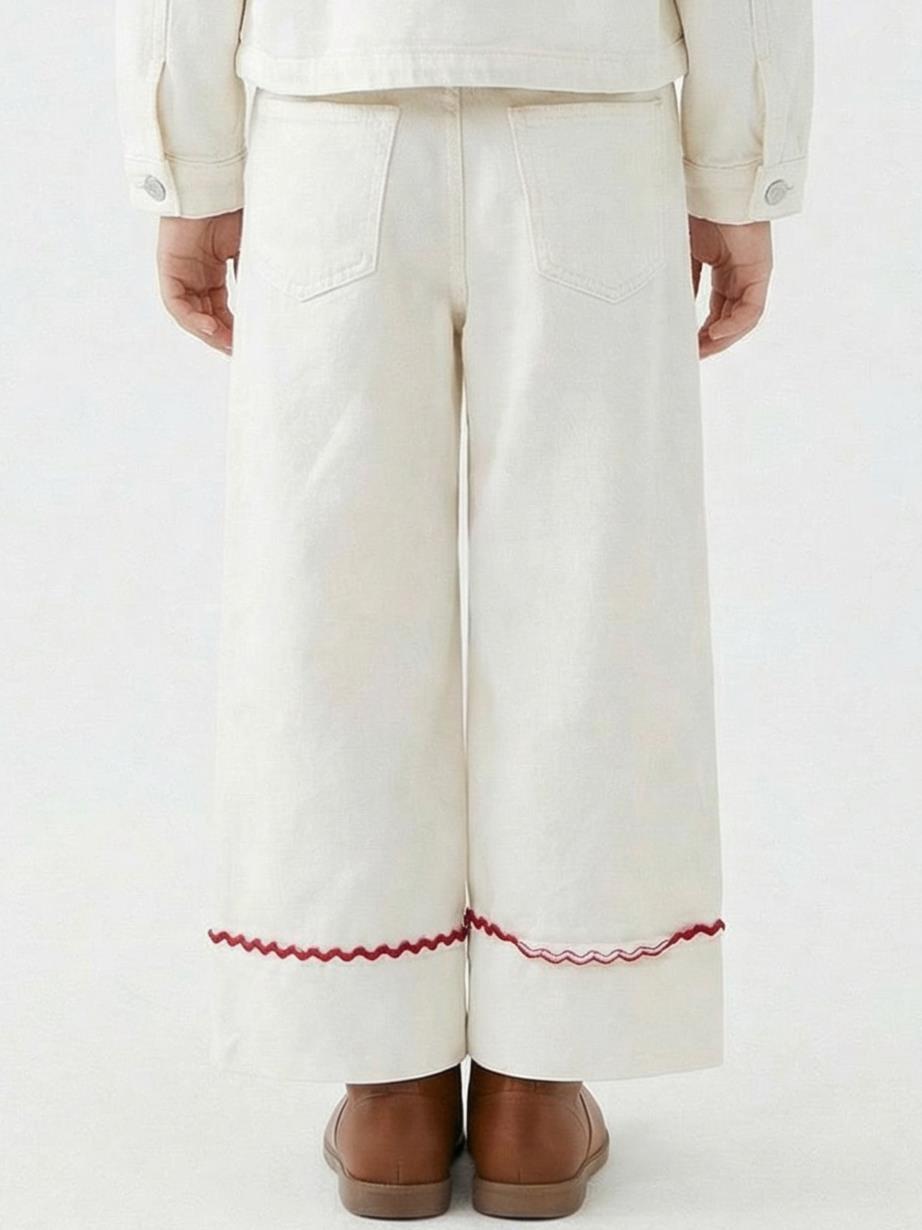 Kız Çocuk Pantolon 4-13 Yaş 26144 Krem - 2