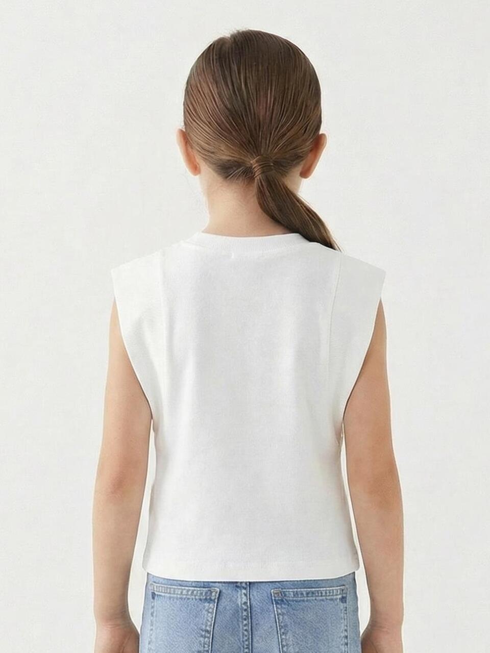 Kız Çocuk Tişort 5-14 Yaş 36156 Beyaz - 2