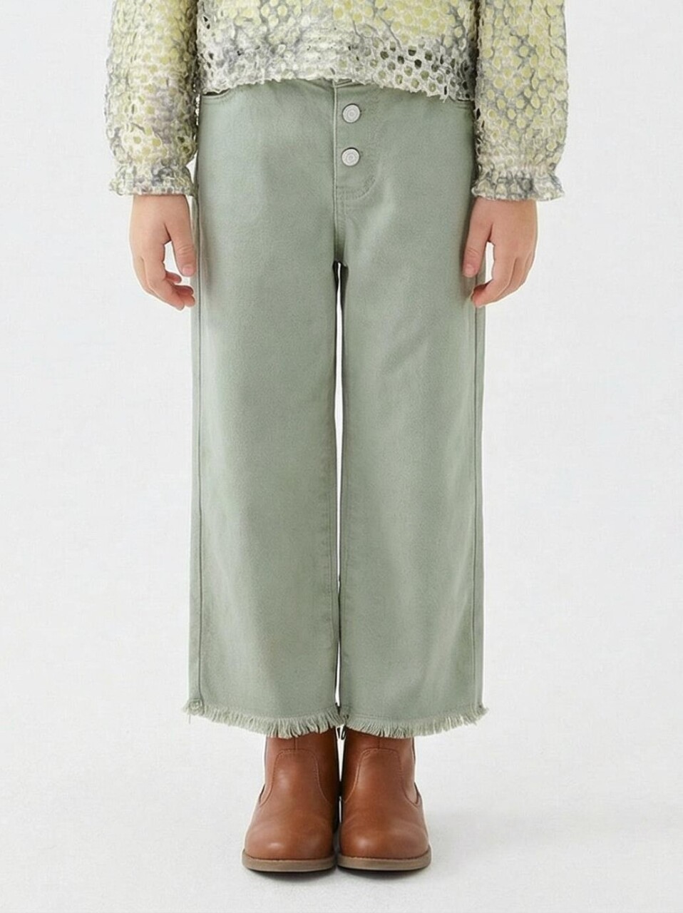 Kız Çocuk Pantolon 4-13 Yaş 2440 Haki - 1