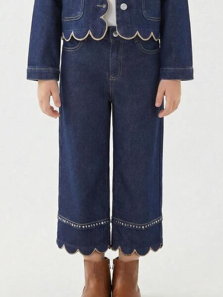 Kız Çocuk Pantolon 4-13 Yaş 26104 Mavi - ESCABEL