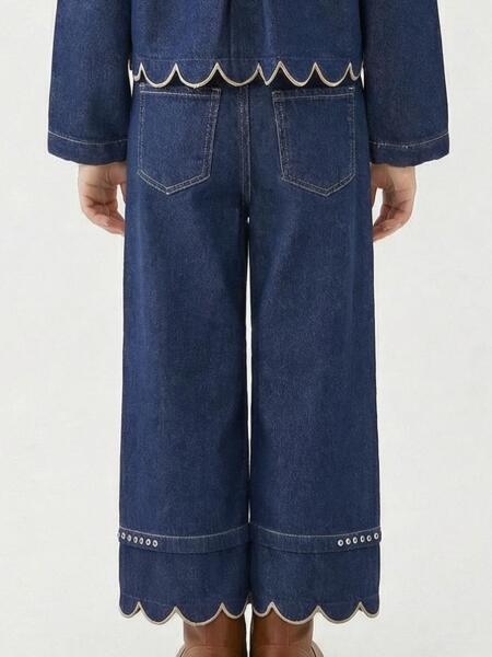 Kız Çocuk Pantolon 4-13 Yaş 26104 Mavi - 2