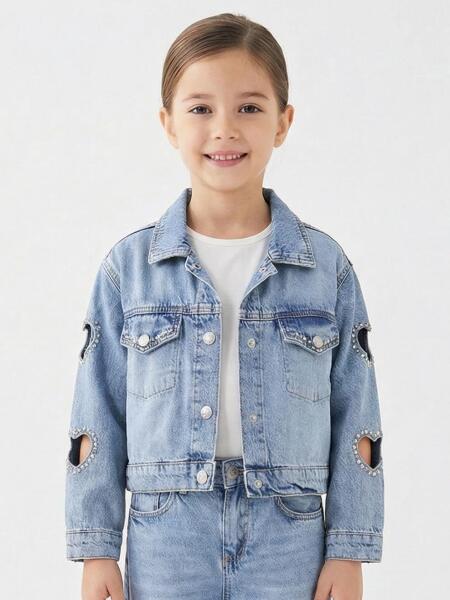 Kız Çocuk Jeans Ceket 4-13 Yaş 2691 Mavi - ESCABEL