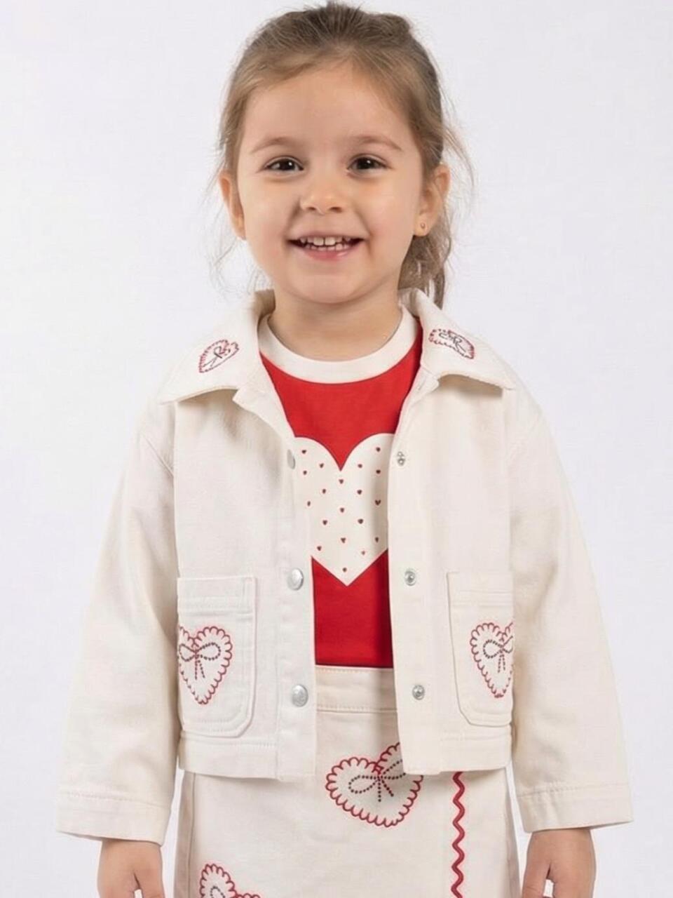 Kız Çocuk Ceket 1-5 Yaş 26178 Krem - 1