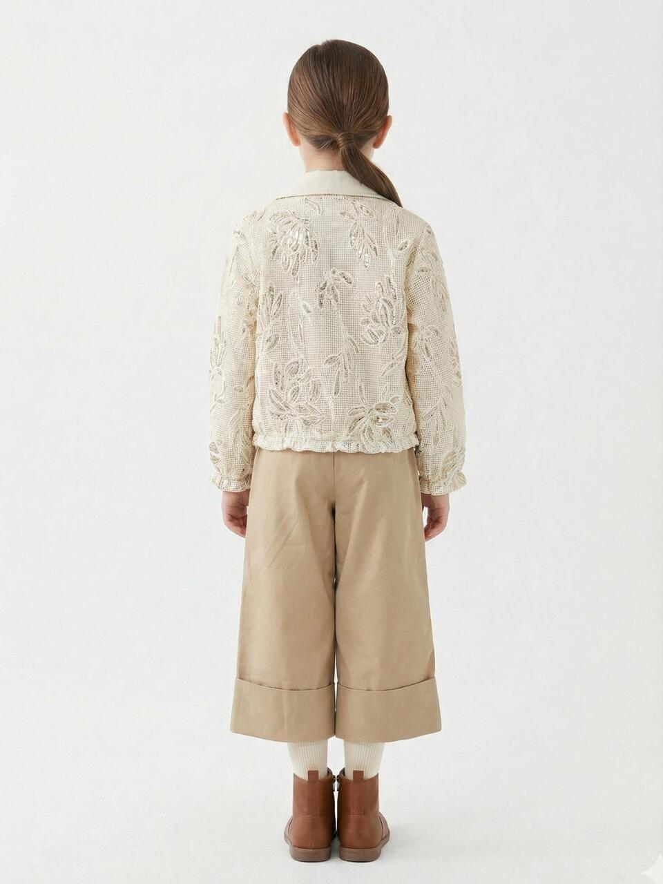 Kız Çocuk Alt Üst Takım 5-14 Yaş 36120 Bej - 2