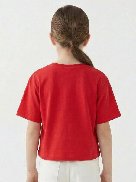 Kız Çocuk Tişort 5-14 Yaş 36172 Kırmızı - 2