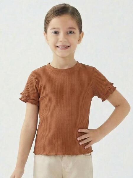 Kız Çocuk Tişort 10-14 Yaş 36020 Kahverengi - ESCABEL