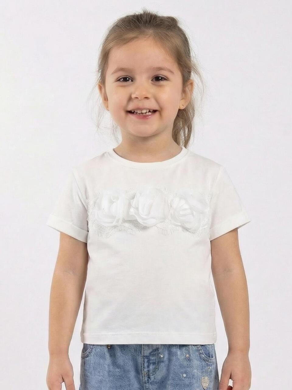 Kız Çocuk Tişort 1-5 Yaş 36198 Ekru - 1