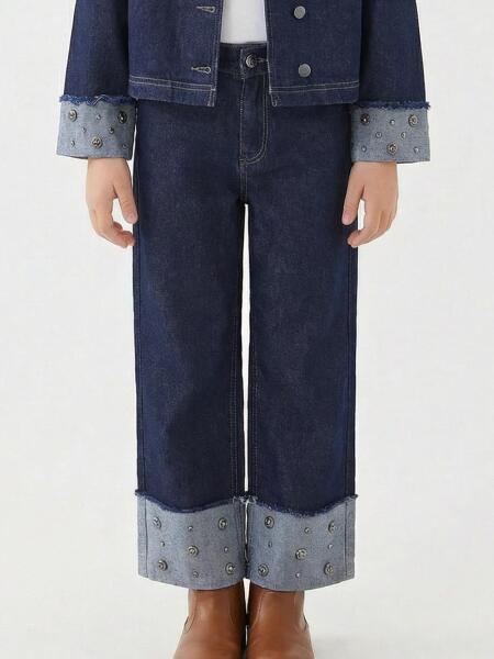 Kız Çocuk Pantolon 4-13 Yaş 26132 Mavi - ESCABEL