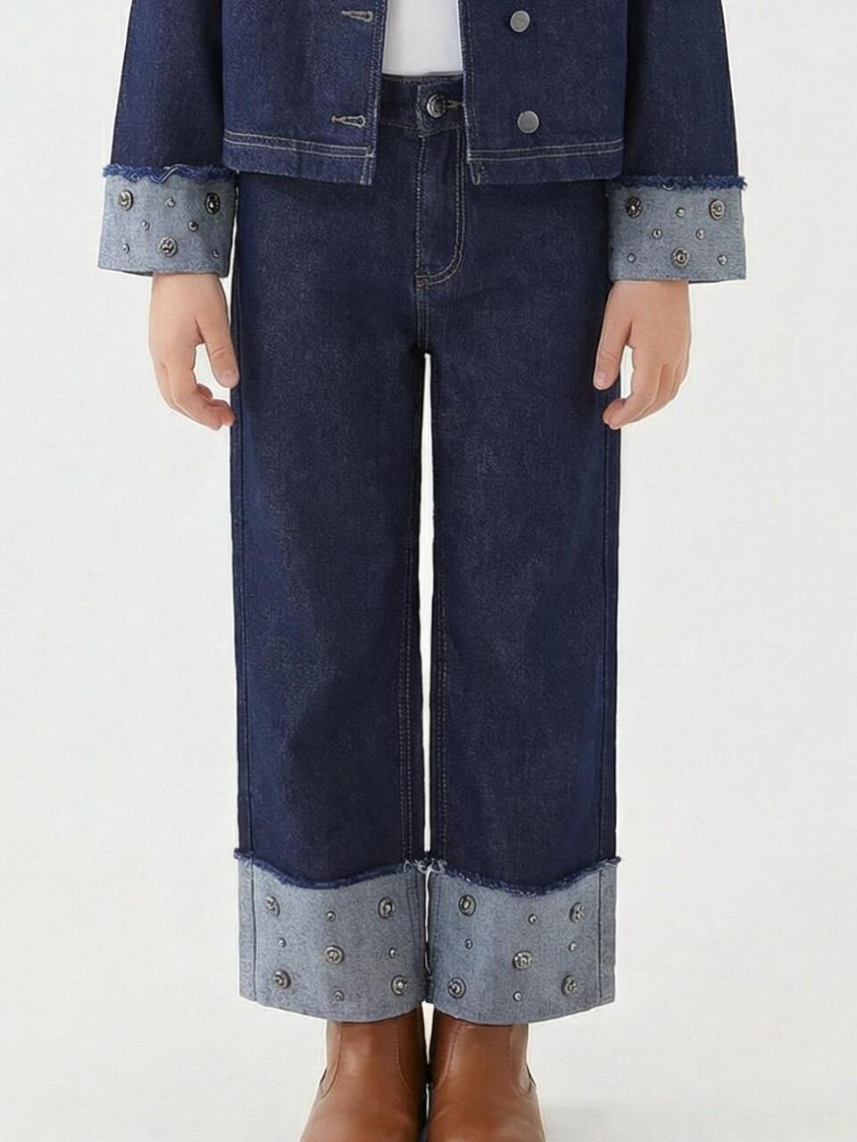 Kız Çocuk Pantolon 4-13 Yaş 26132 Mavi - 1