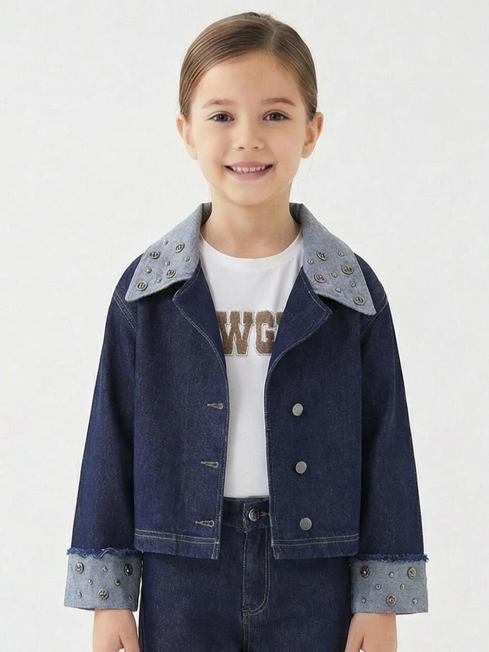 Kız Çocuk Ceket 4-13 Yaş 26131 Mavi - 1