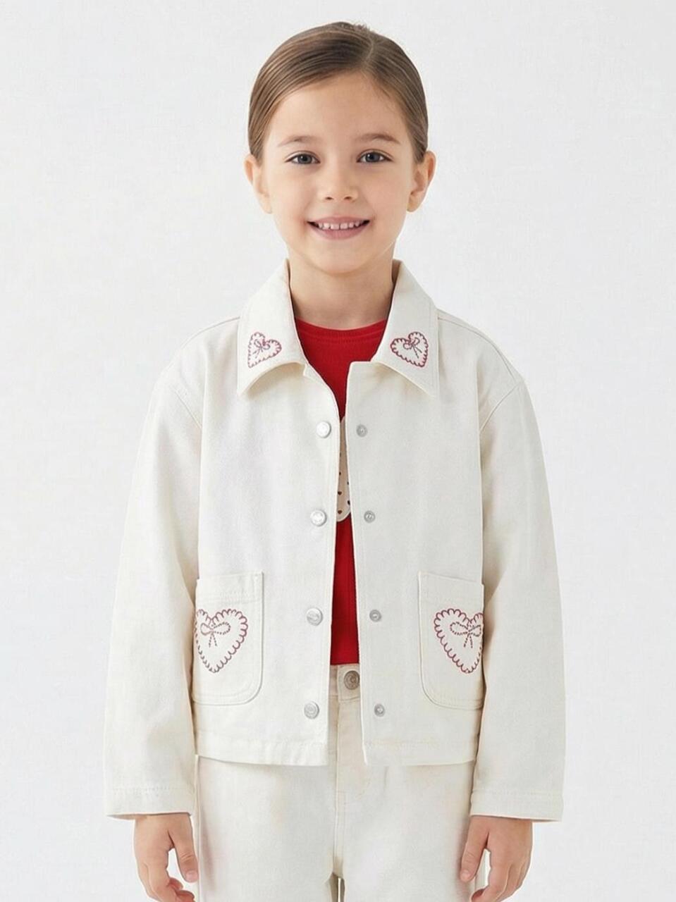 Kız Çocuk Ceket 4-13 Yaş 26146 Krem - 1